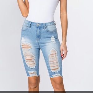 Distressed Bermuda Shorts